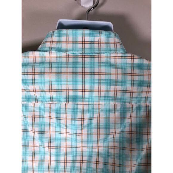 Mizzen + Main Men’s Long Sleeve Button Down Shirt Size L Blue White And Orange - Picture 8 of 13